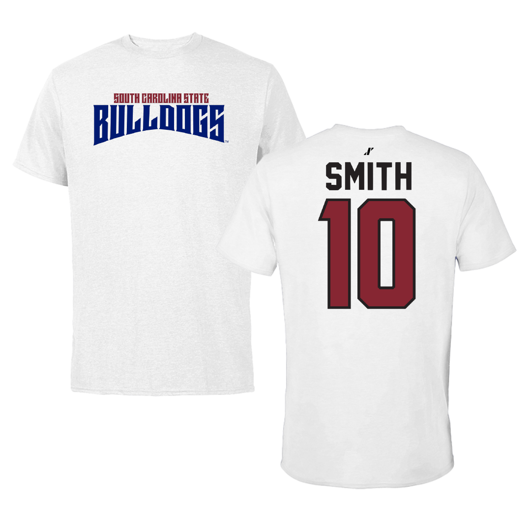 South Carolina State University Football White Classic Tee - #10 Tyler Smith