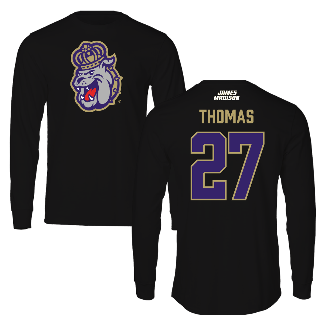 James Madison University Football Black Long Sleeve - #27 Jacob Thomas