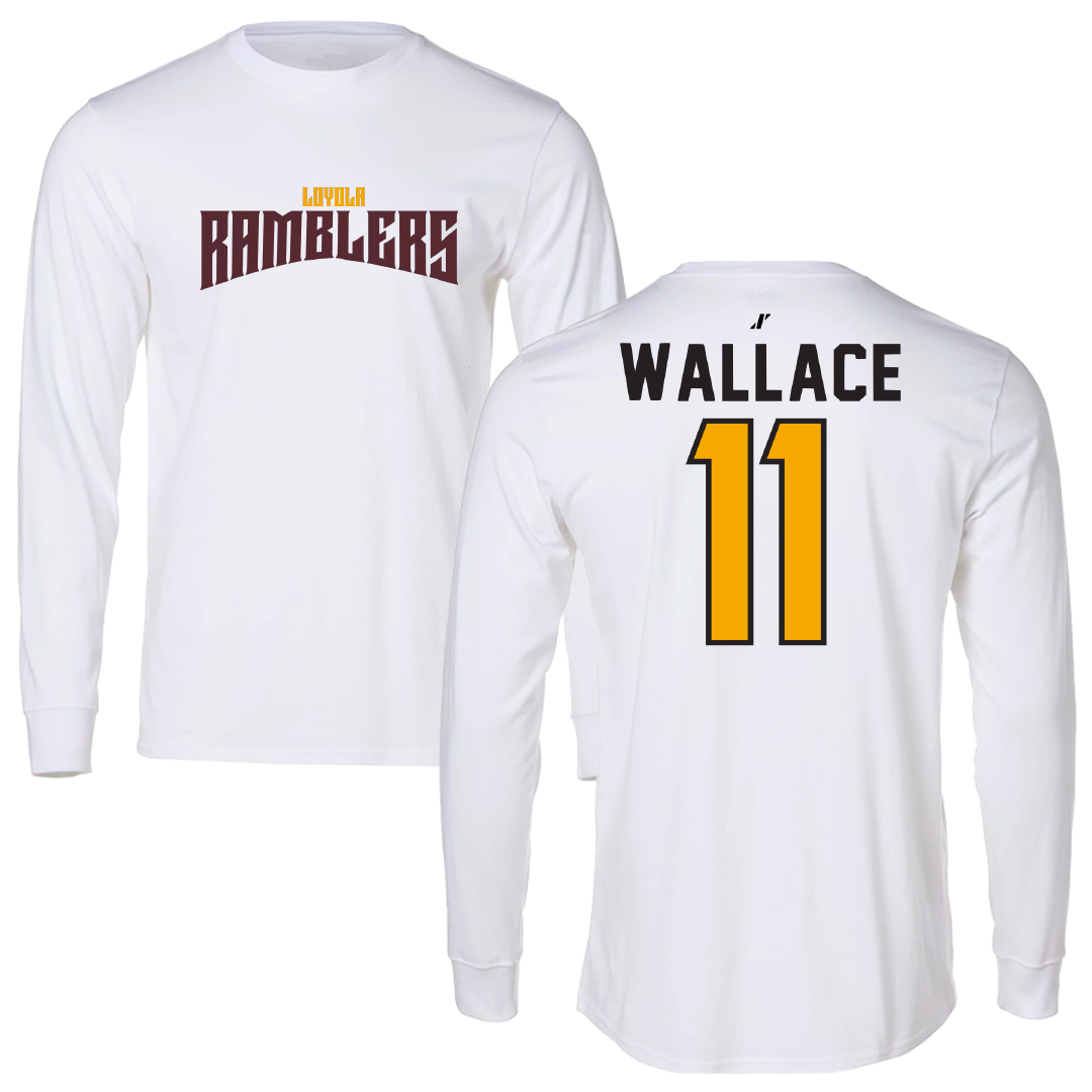 Loyola University-Chicago Softball White Classic Performance Long Sleeve - #11 Haley Wallace