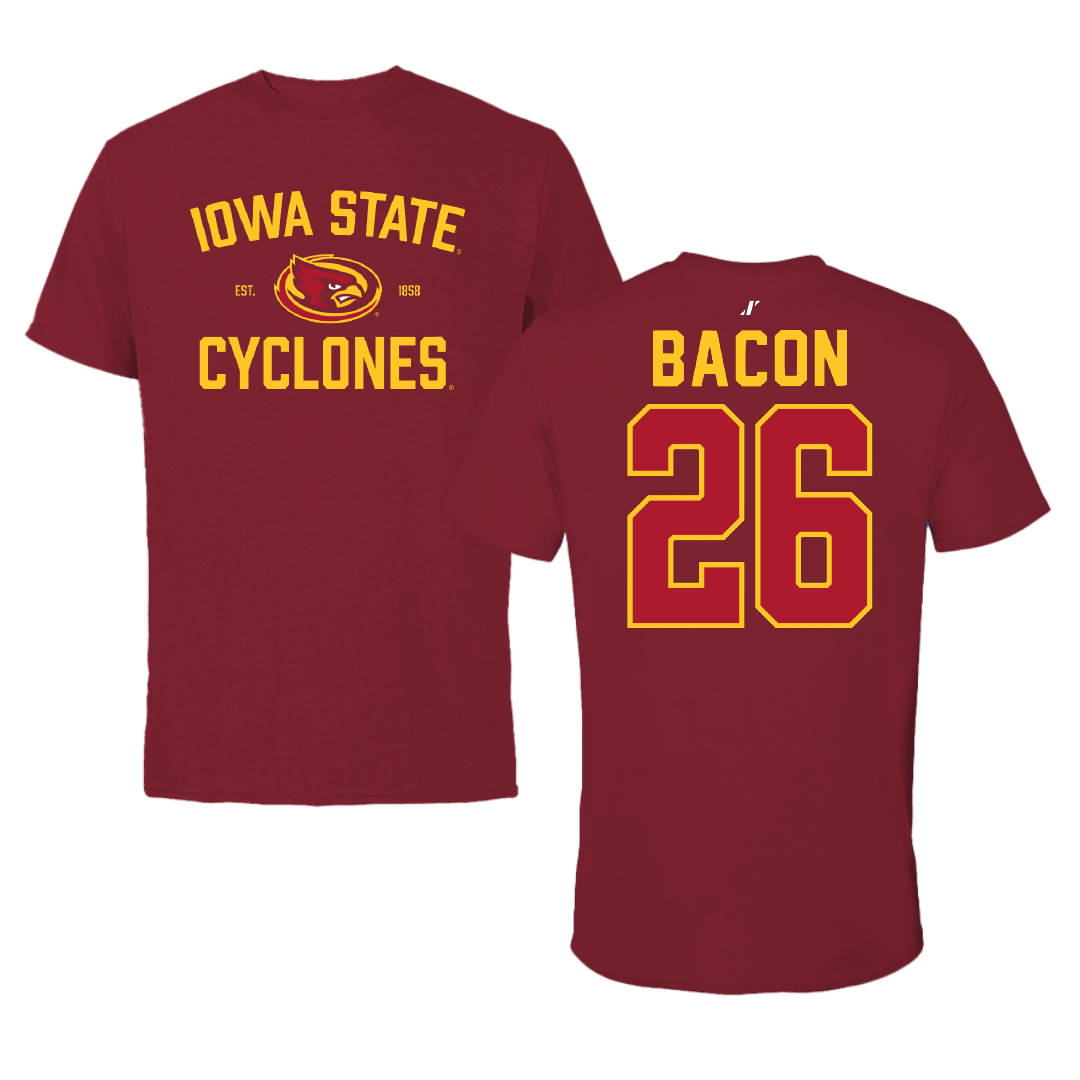 Iowa State University Football Cardinal General Tee - #26 Caleb Bacon