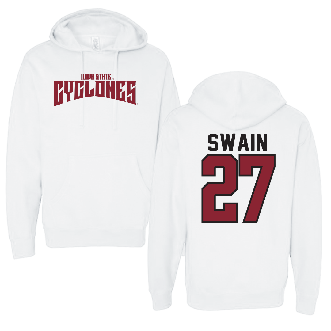 Iowa State University Softball White Classic Hoodie - #27 Saya Swain
