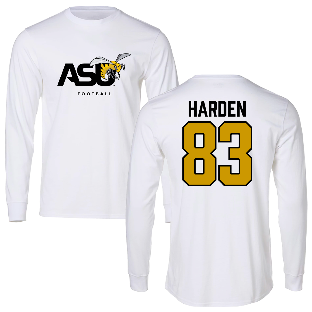 Alabama State University Football White Long Sleeve - #83 Derick Harden