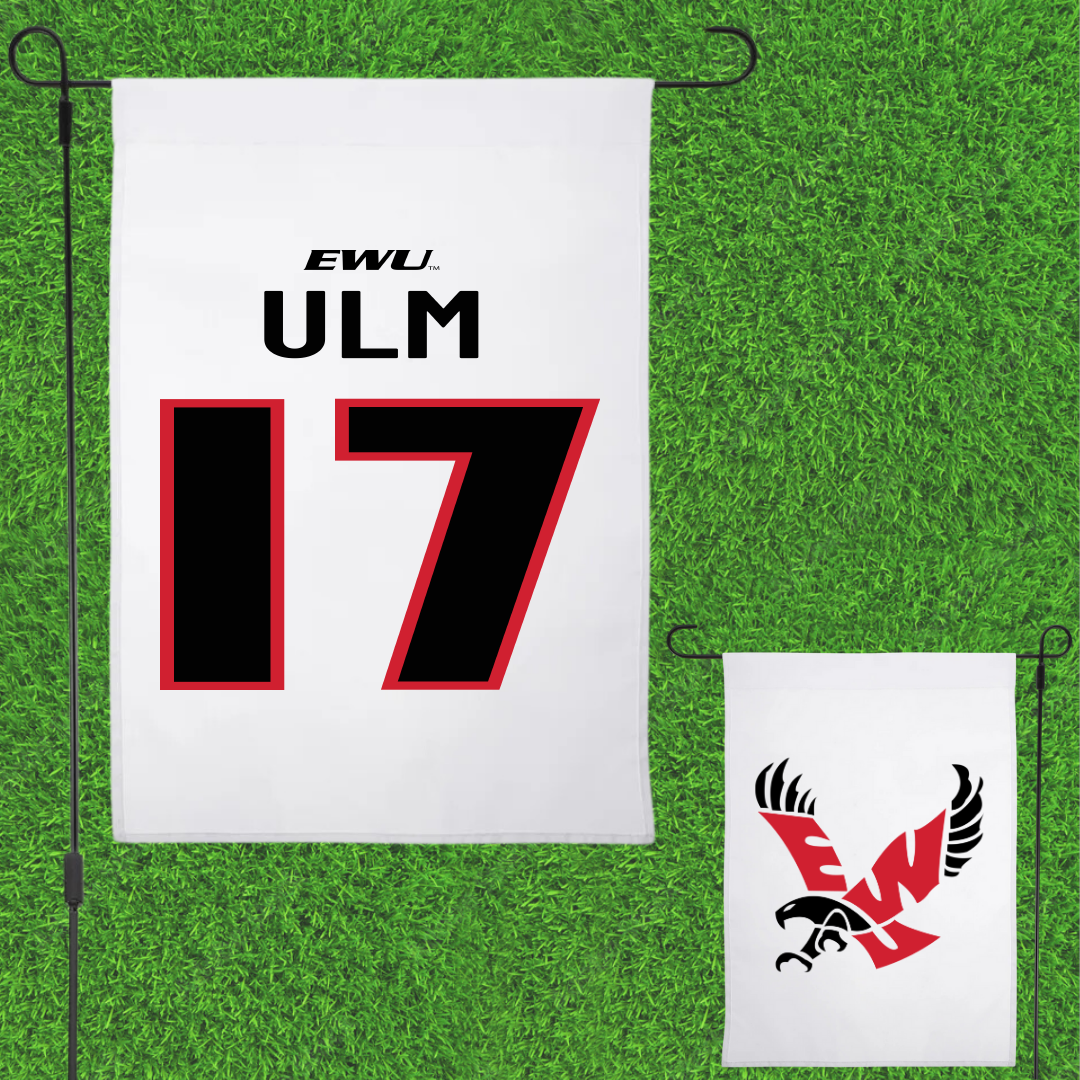 Eastern Washington University Football White Garden Flag - #17 Nolan Ulm