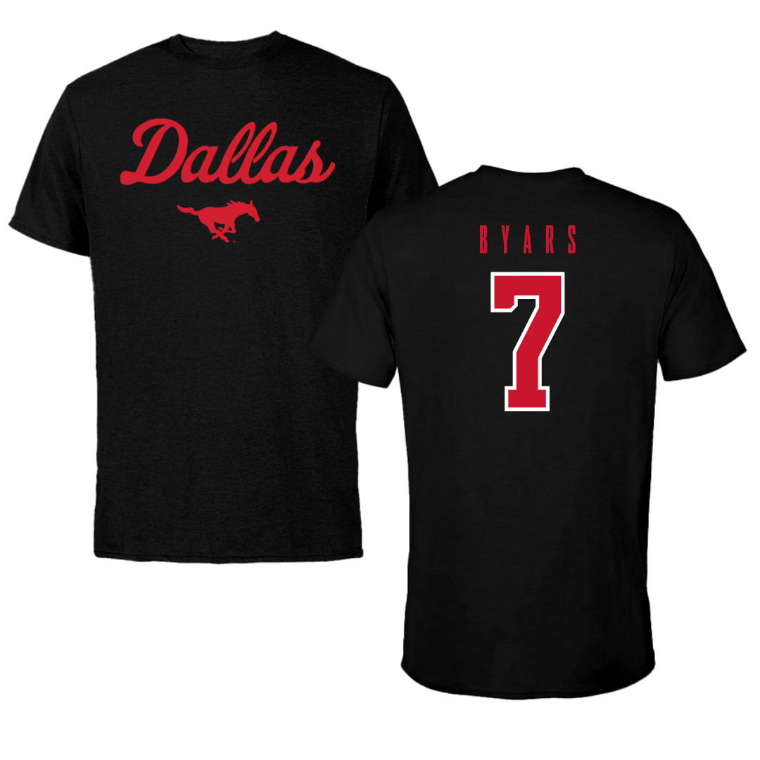 Southern Methodist University Soccer Black Dallas Performance Tee - #7 Truth Byars