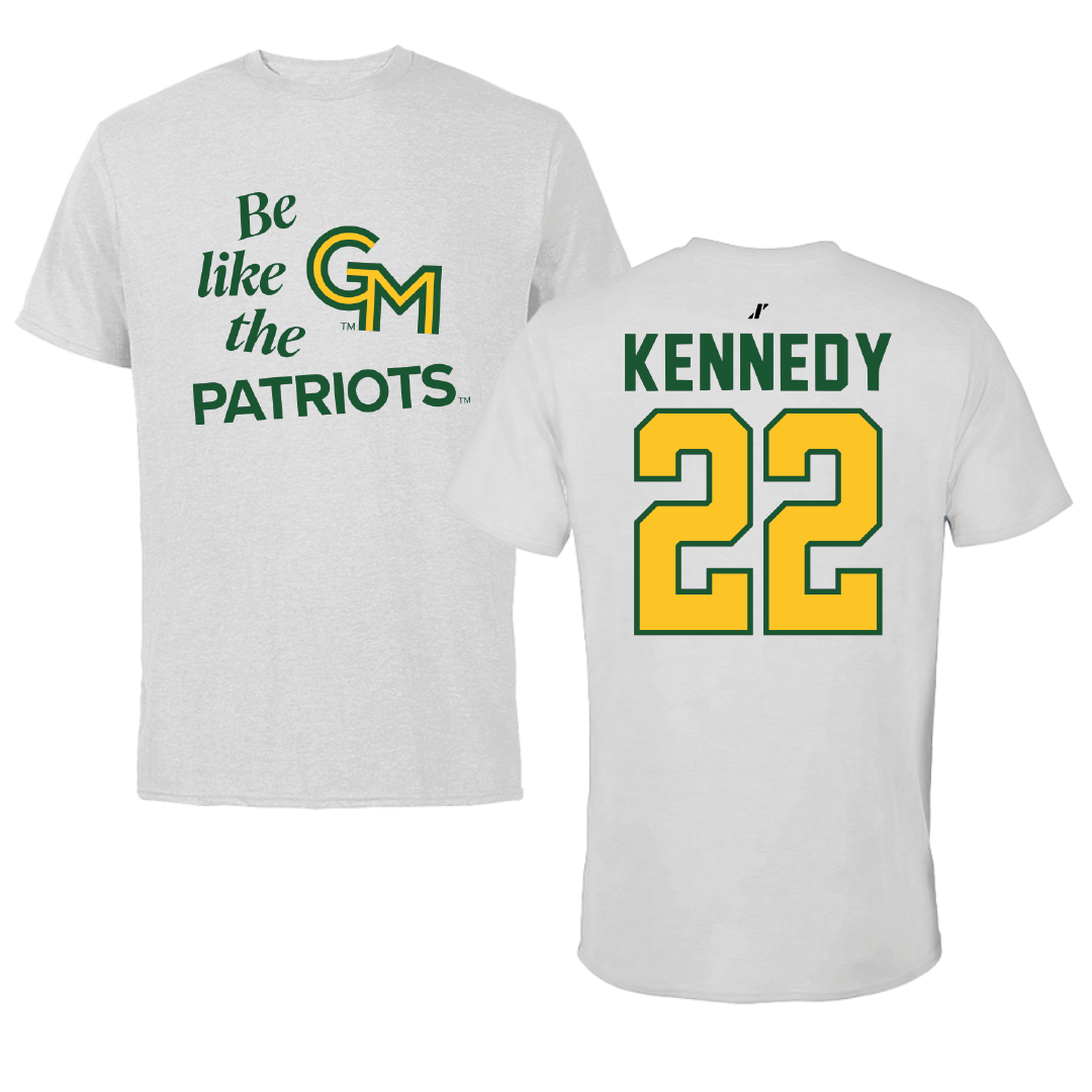 George Mason University Volleyball Light Gray Be Like Us Tee - #22 Olyvia Kennedy