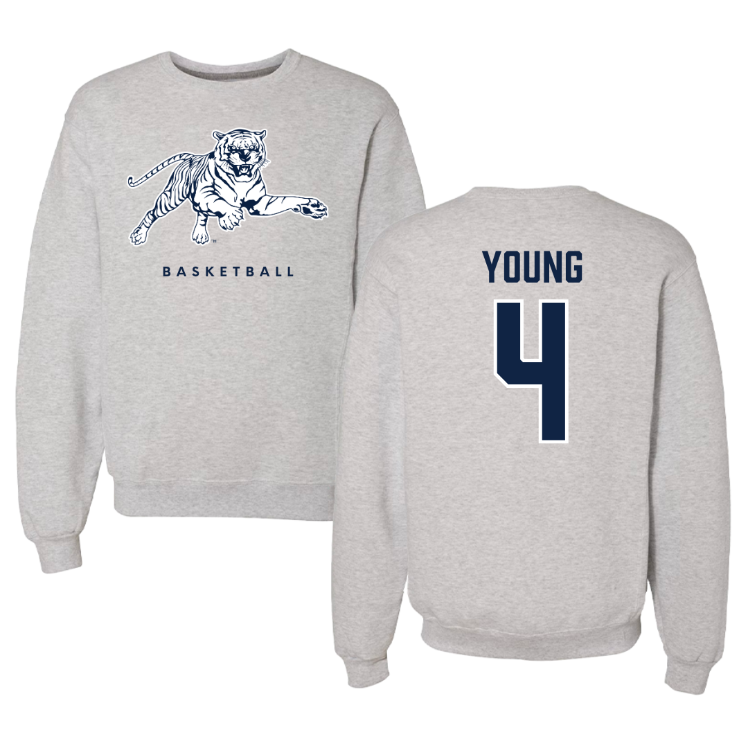 Jackson State University Basketball Gray Crewneck - #4 Coltie Young
