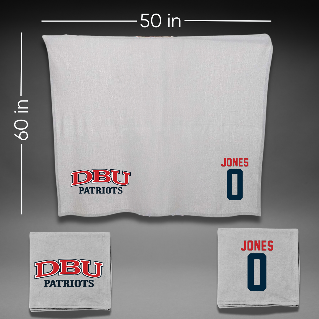 Dallas Baptist University Soccer Gray Blanket - #0 Samantha Jones