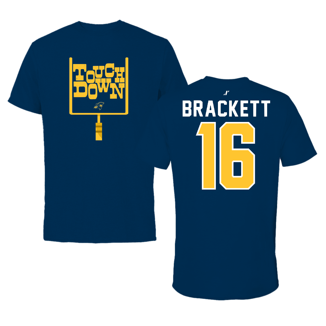 East Tennessee State University Football Navy Touchdown Performance Tee - #16 Nate Brackett