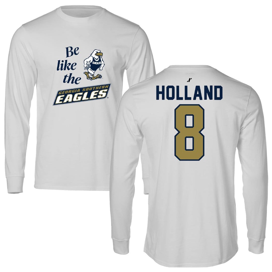 Georgia Southern University Softball Light Gray Be Like Us Performance Long Sleeve - #8 Bailey Holland
