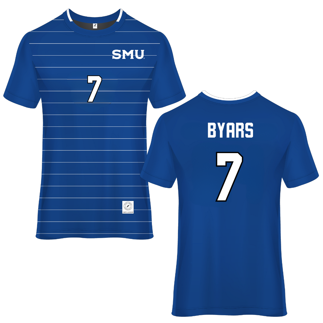 Southern Methodist University Blue Soccer Jersey - #7 Truth Byars