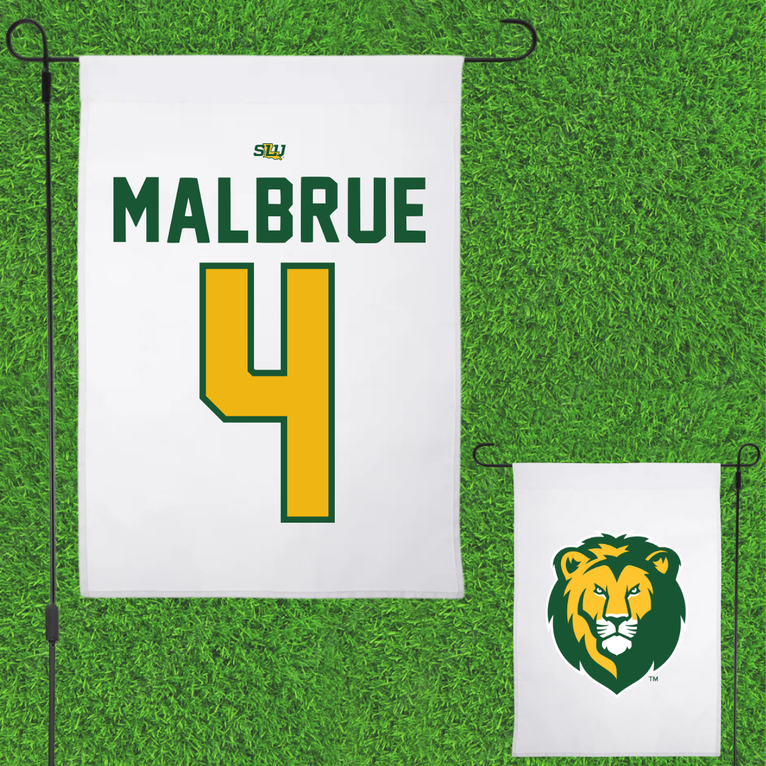 Southeastern Louisiana University Basketball White Garden Flag - #4 Jason Malbrue