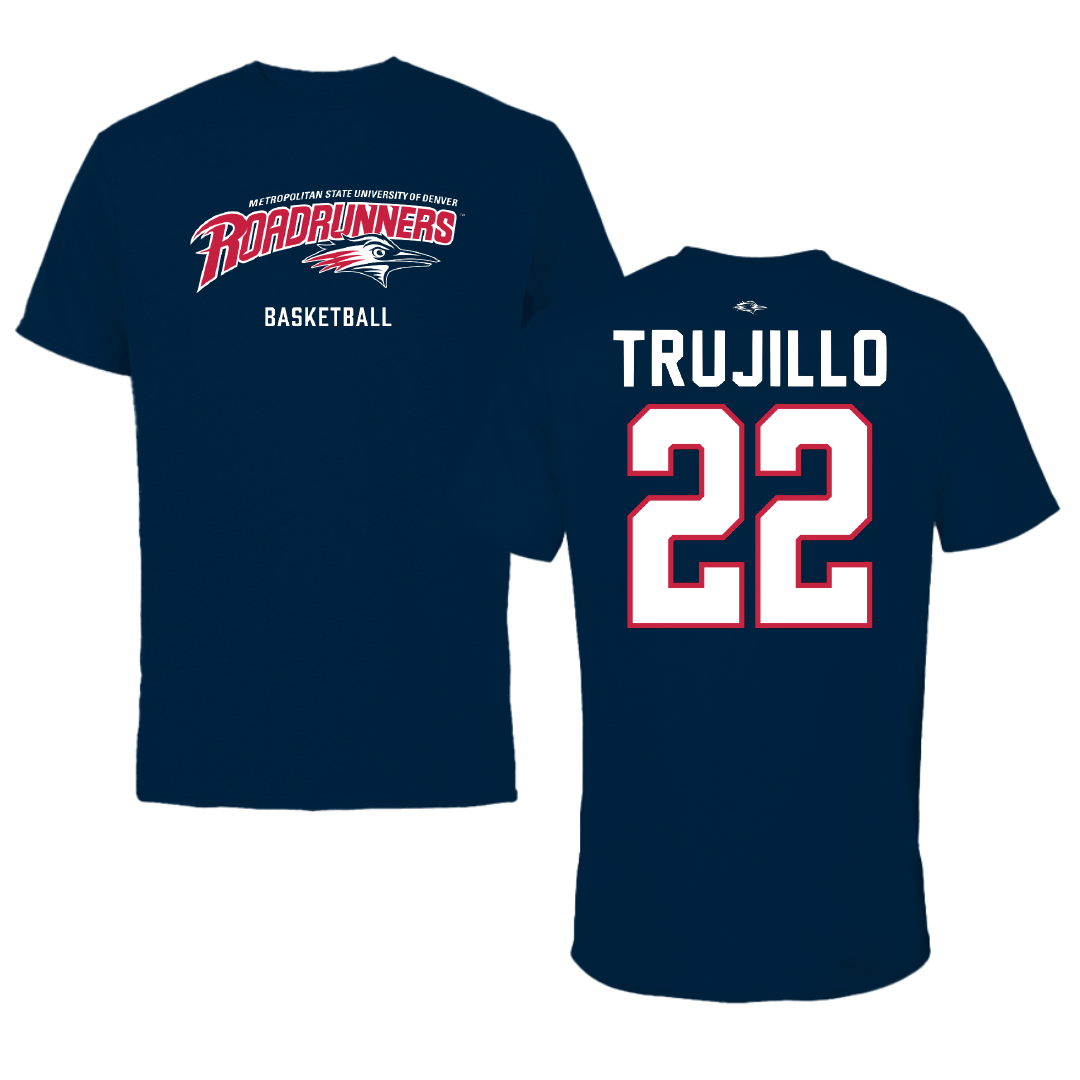 Metropolitan State University of Denver Basketball Navy Tee - #22 Lex Trujillo