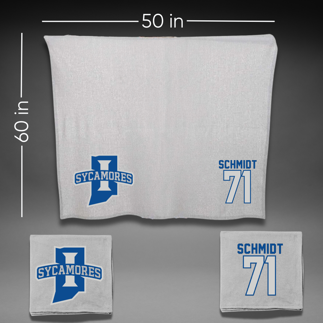 Indiana State University Football Gray Blanket - #71 Carter Schmidt