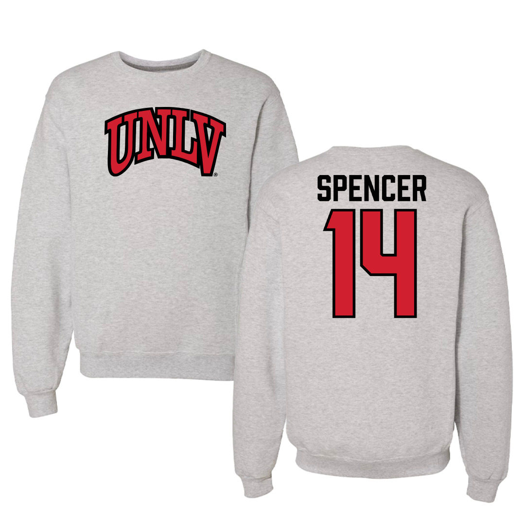 University of Nevada-Las Vegas Basketball Gray Crewneck - #14 Macy Spencer