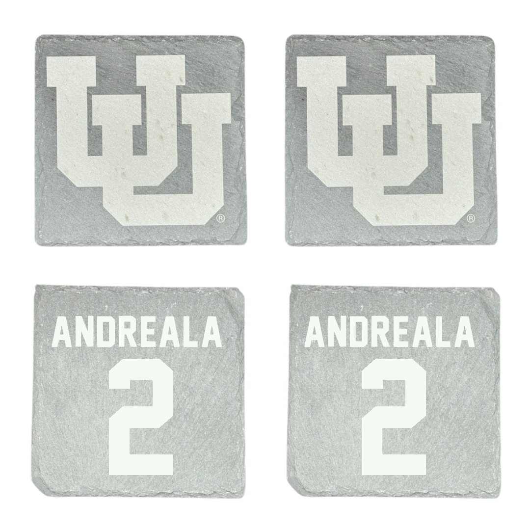 University of Utah Lacrosse Stone Coaster (4 Pack)  - #2 Jared Andreala