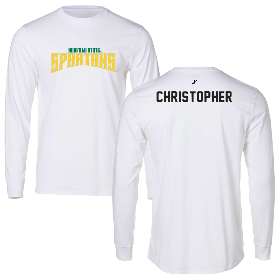 Norfolk State University TF and XC White Classic Long Sleeve - Jahquan Christopher