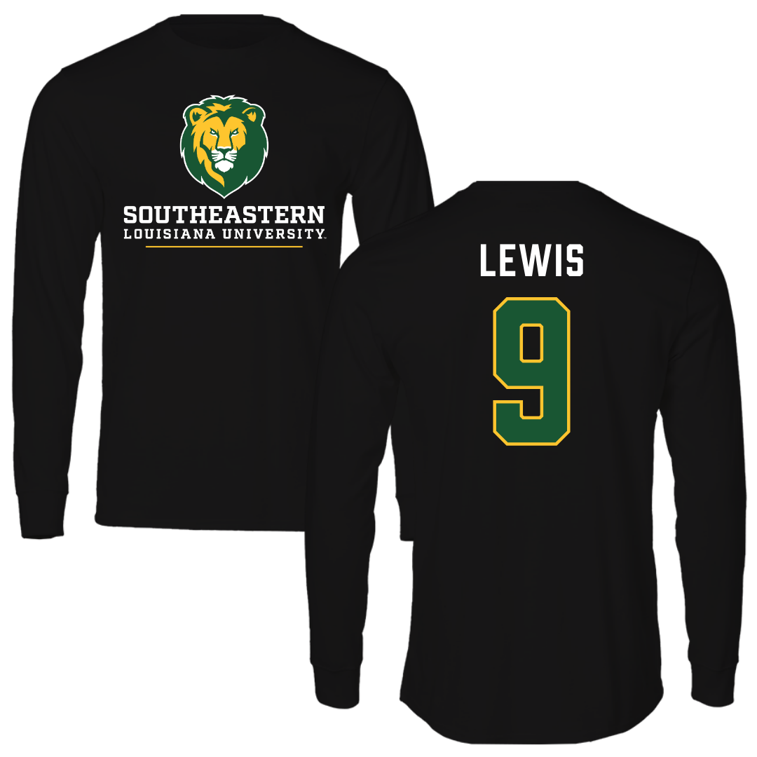 Southeastern Louisiana University Football Black Long Sleeve - #9 Darius Lewis
