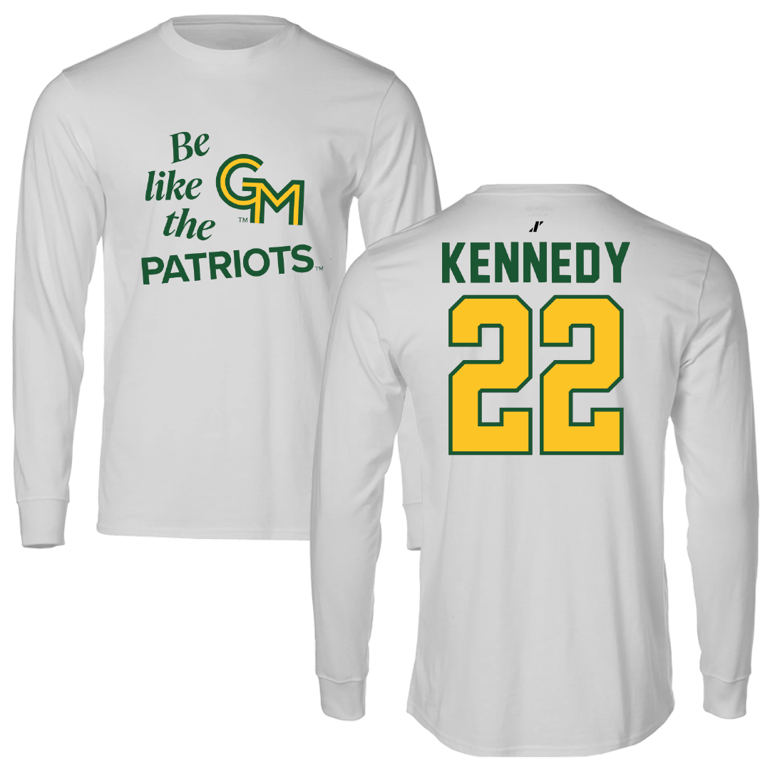 George Mason University Volleyball Light Gray Be Like Us Performance Long Sleeve - #22 Olyvia Kennedy