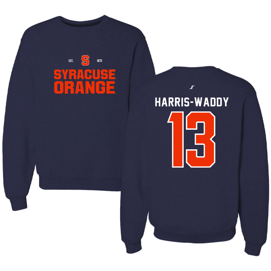 Syracuse University Volleyball Navy General Crewneck - #13 Zharia Harris-Waddy