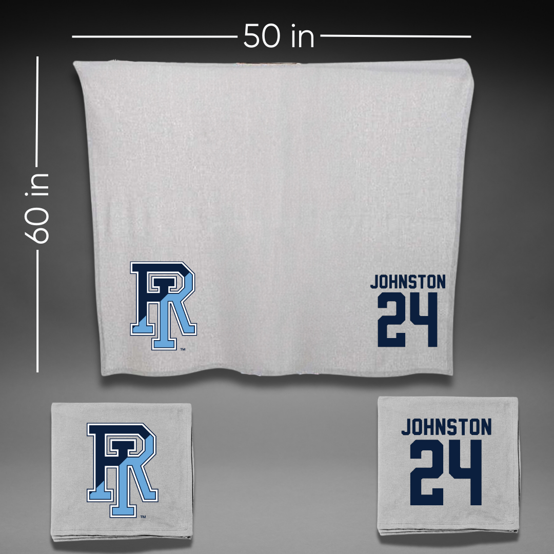 University of Rhode Island Baseball Gray Blanket - #24 Connor Johnston