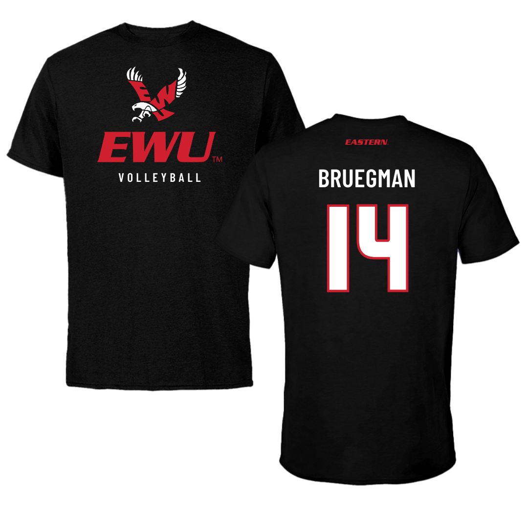 Eastern Washington University Volleyball Black EWU Tee - #14 Elle Bruegman