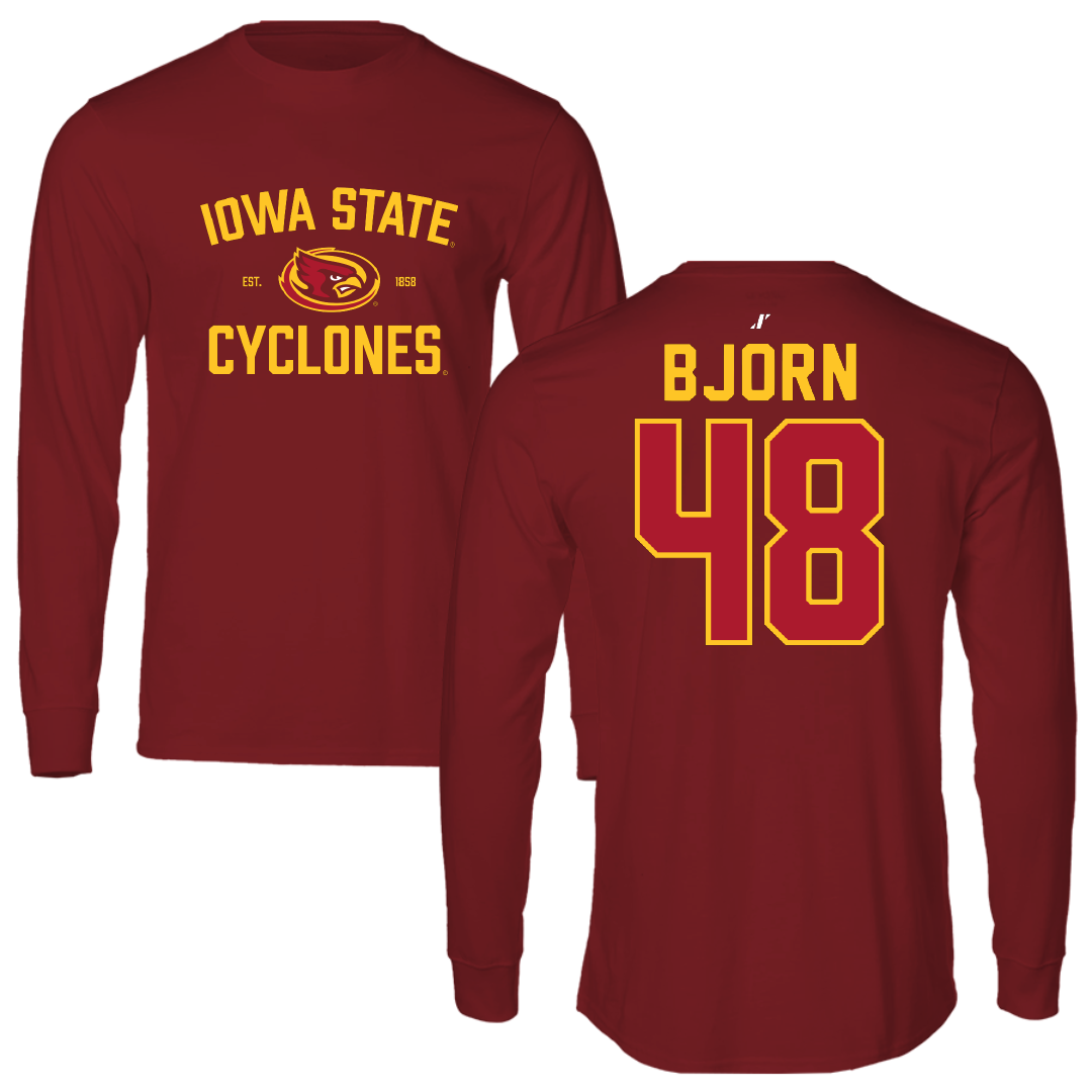 Iowa State University Football Cardinal General Long Sleeve - #48 Jack Bjorn