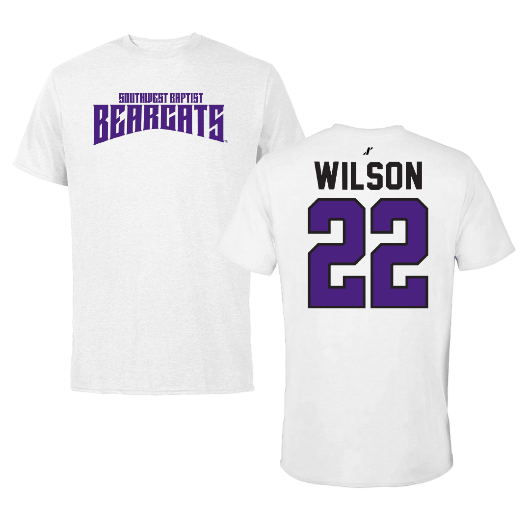 Southwest Baptist University Softball White Classic Tee - #22 Malea Wilson