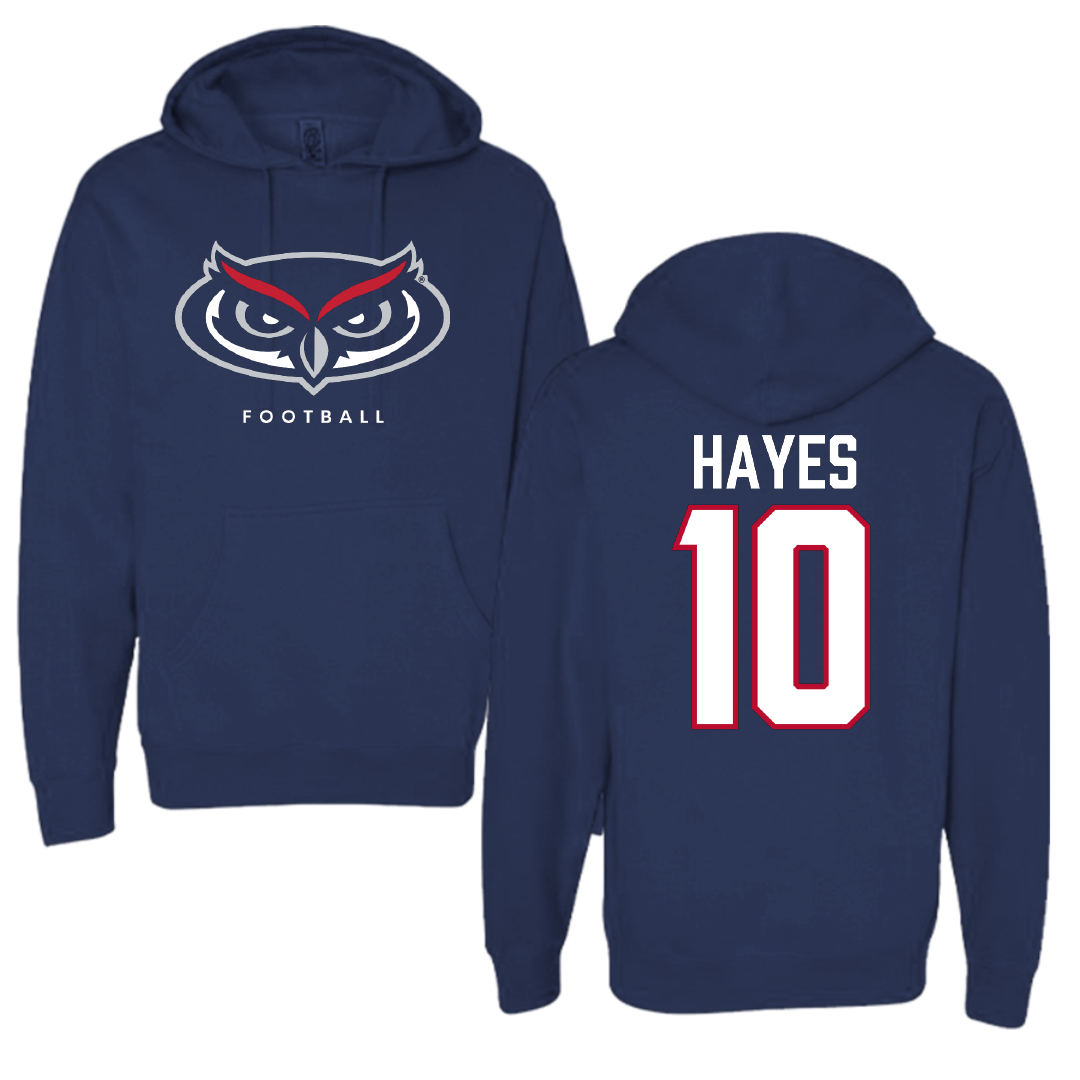 Florida Atlantic University Football Navy Mascot Hoodie - #10 Omari Hayes