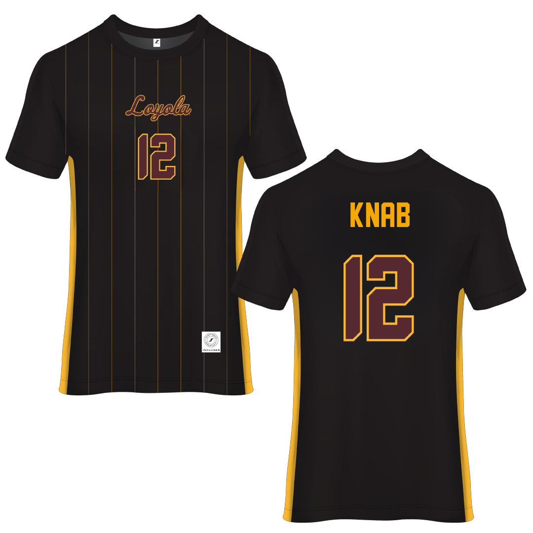 Loyola University-Chicago Black Soccer Jersey - #12 Olivia Knab
