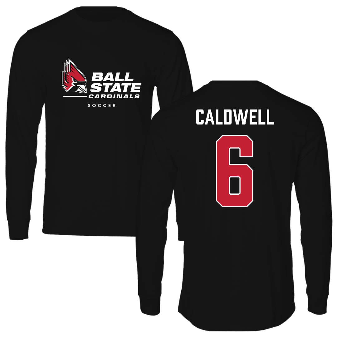 Ball State University Soccer Black Performance Long Sleeve - #6 Delaney Caldwell
