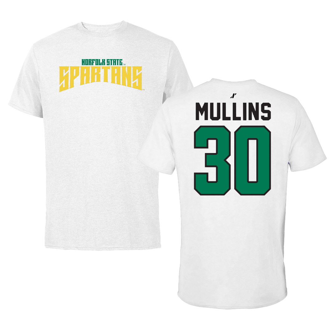 Norfolk State University Basketball White Classic Tee - #30 Paris Mullins
