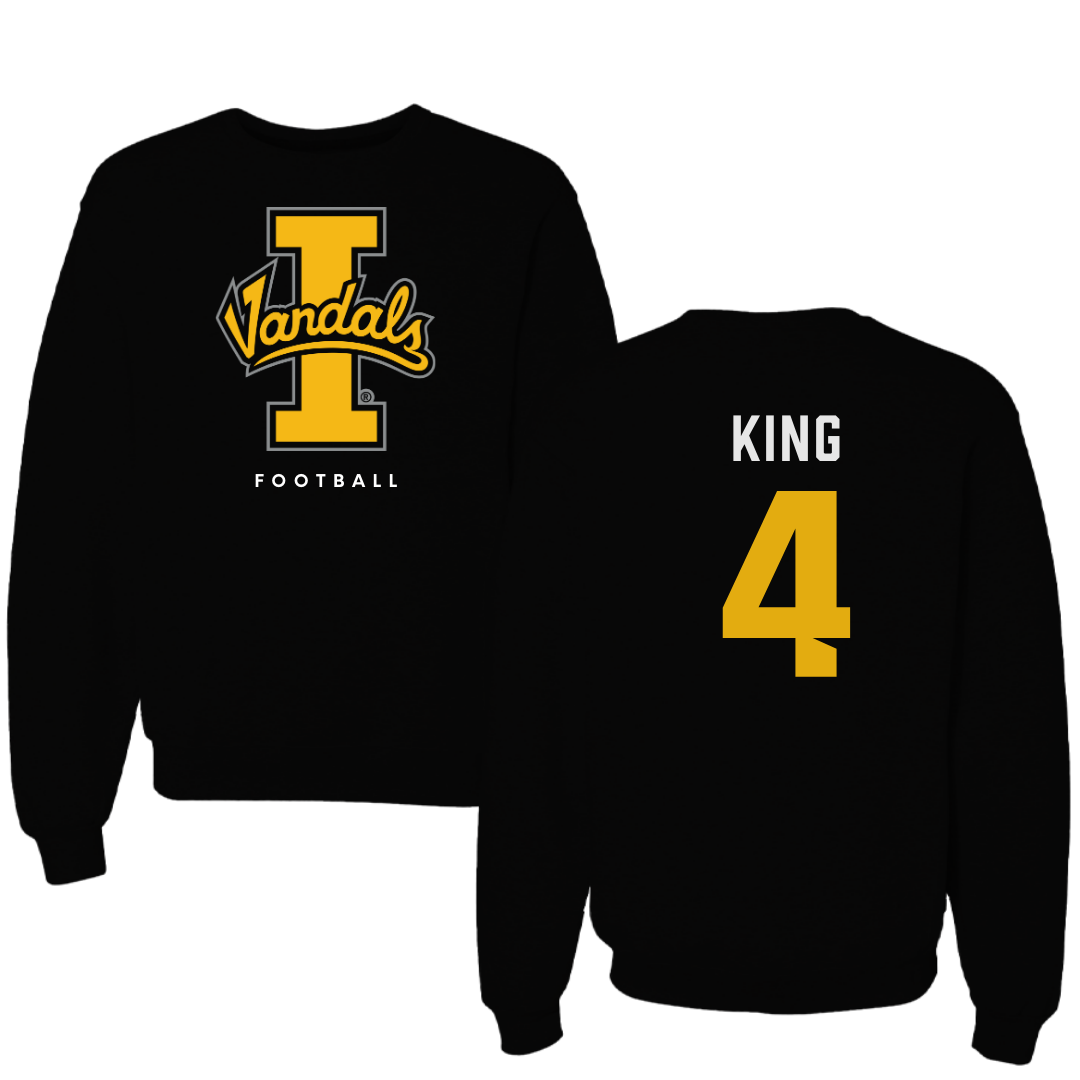University of Idaho Football Black Crewneck - #4 Isiah King