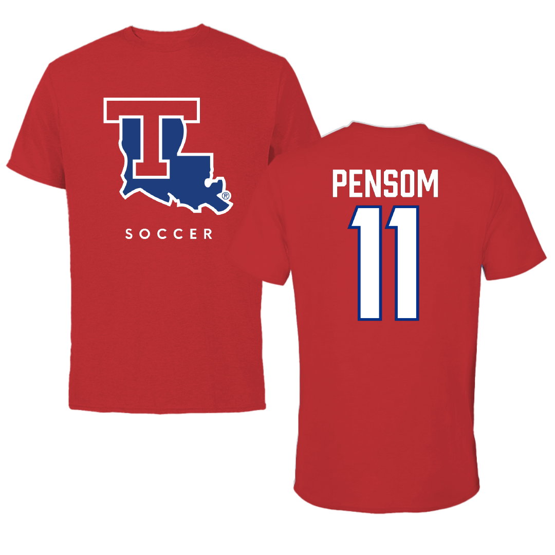 Louisiana Tech University Soccer Red Performance Tee - #11 Madison Pensom