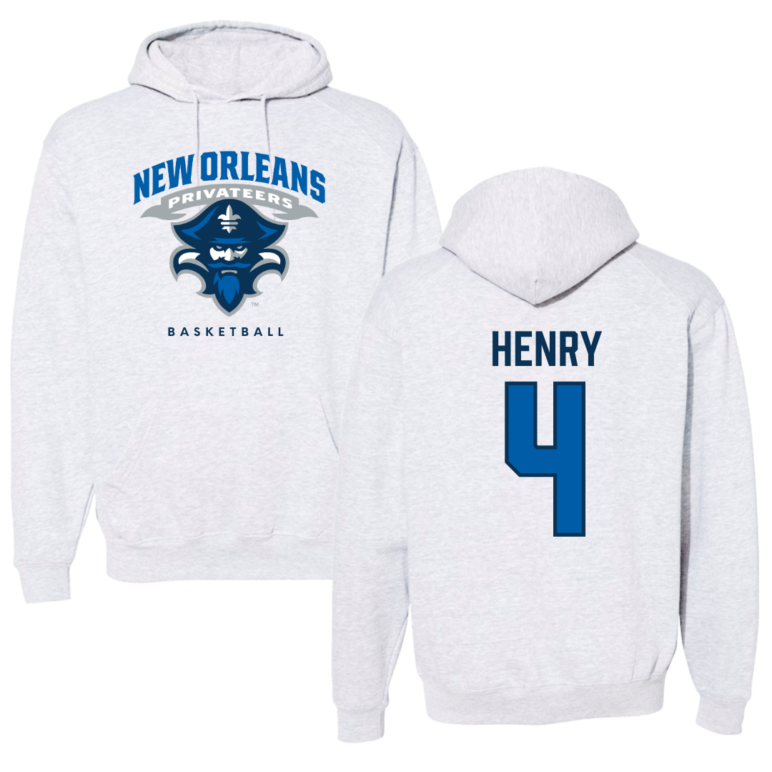University of New Orleans Basketball Gray Hoodie - #4 Omarion Henry
