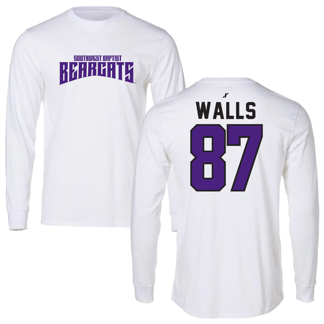 Southwest Baptist University Football White Classic Long Sleeve - #87 Gabriel Walls