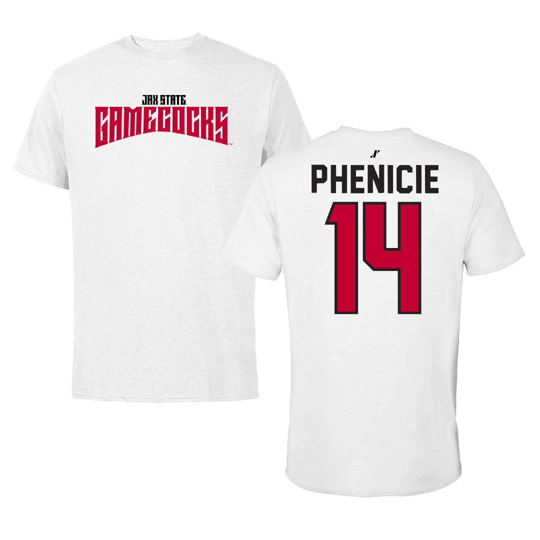 Jacksonville State University Volleyball White Classics Tee - #14 Parker Phenicie