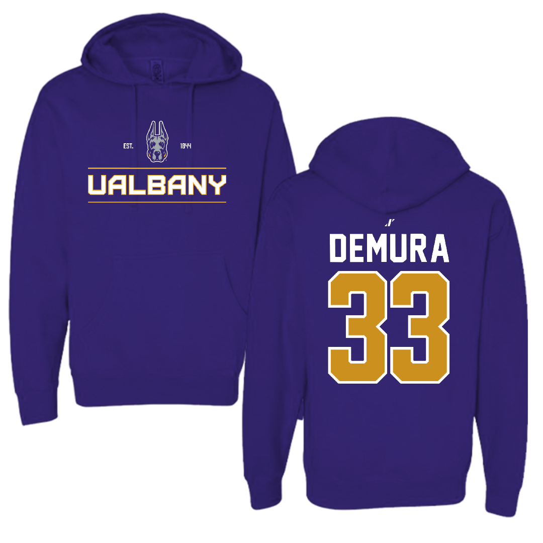 University at Albany Soccer Purple General Hoodie - #33 Sophia DeMura