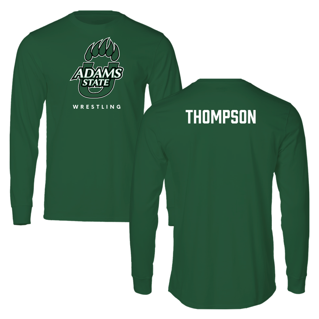 Adams State University Wrestling Green Performance Long Sleeve - Kieran Thompson