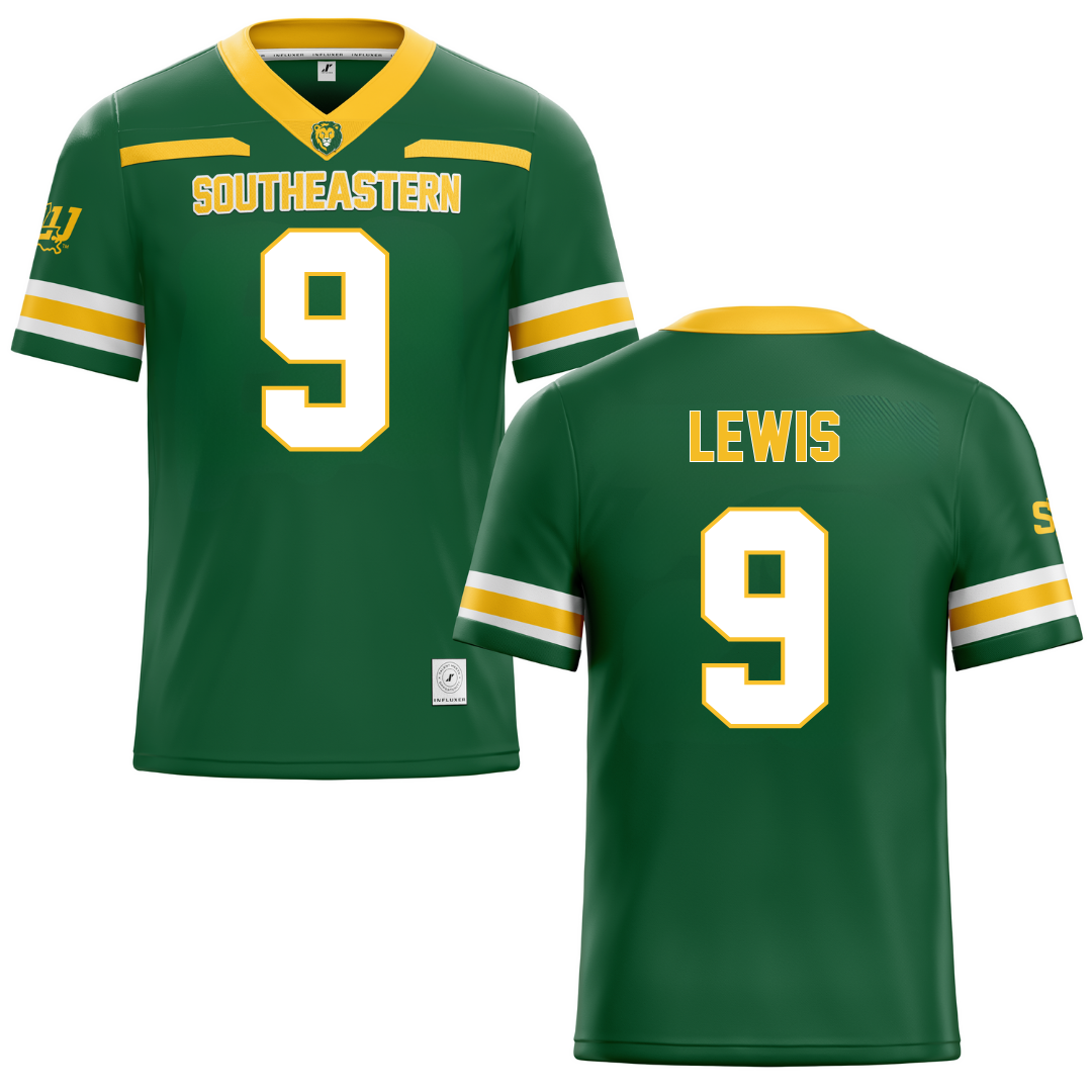 Southeastern Louisiana University Green Football Jersey - #9 Darius Lewis