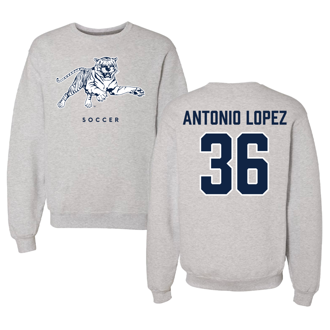 Jackson State University Soccer Gray Crewneck - #36 Karime Antonio Lopez