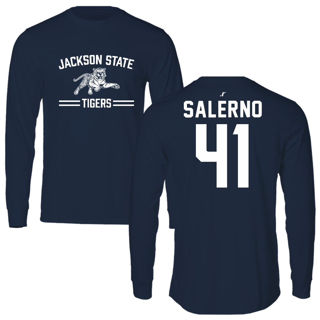 Jackson State University Football Navy General Long Sleeve - #41 Avery Salerno