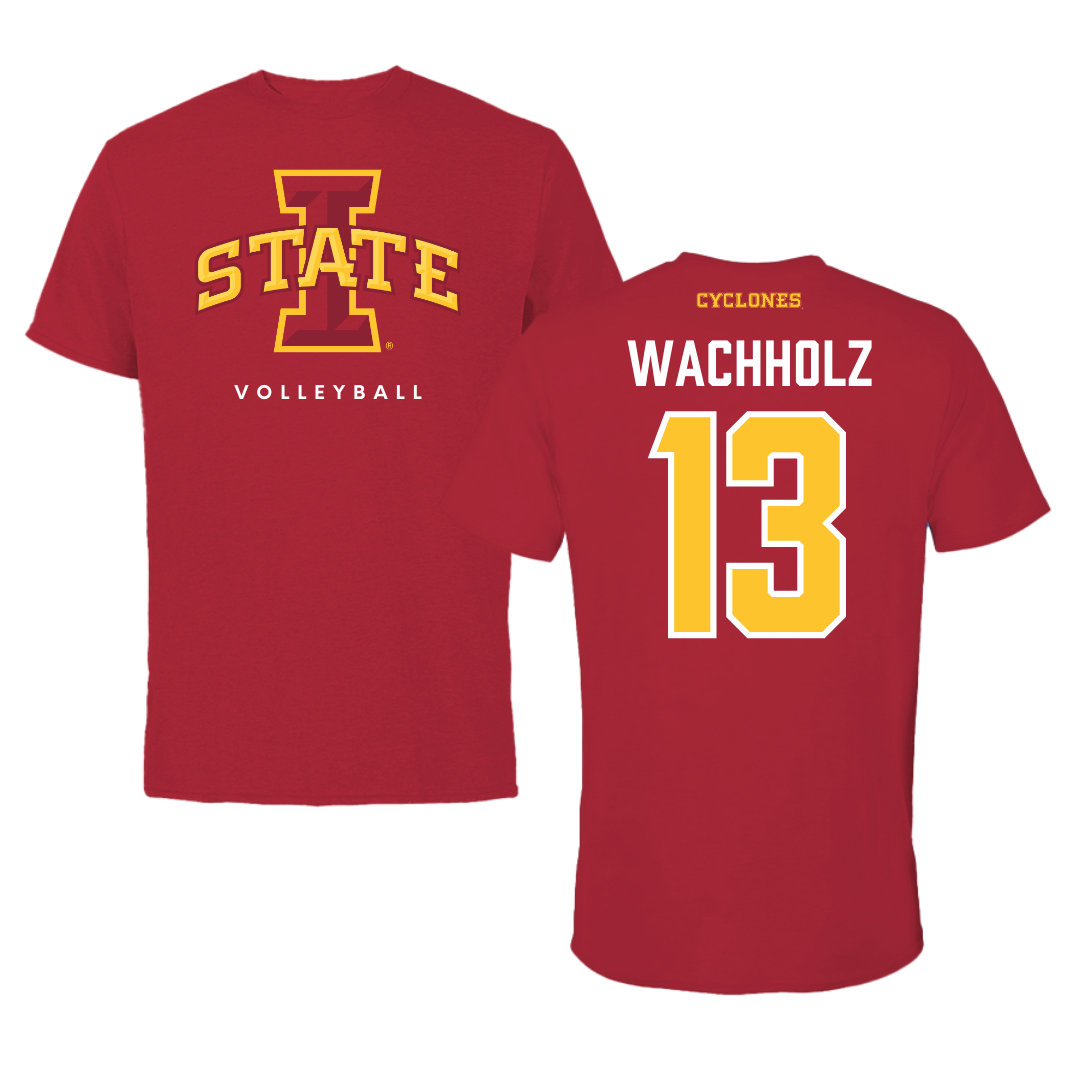 Iowa State University Volleyball Cardinal Tee - #13 Lilly Wachholz
