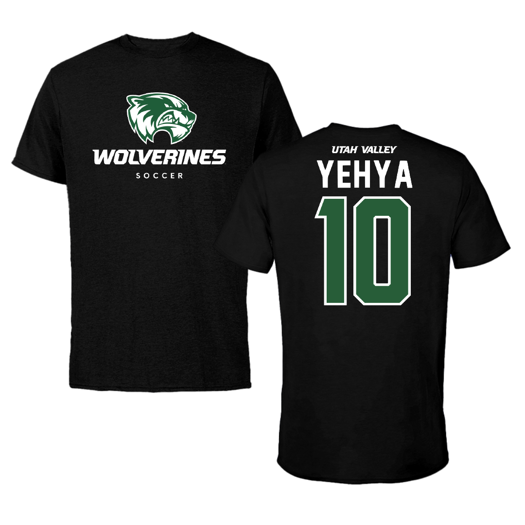 Utah Valley University Soccer Black Mascot Tee - #10 Omar Yehya