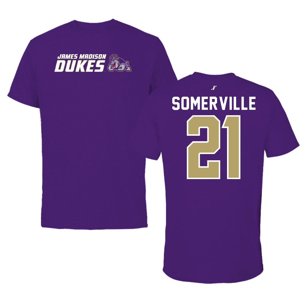 James Madison University Football Purple General Tee - #21 Jamari Somerville