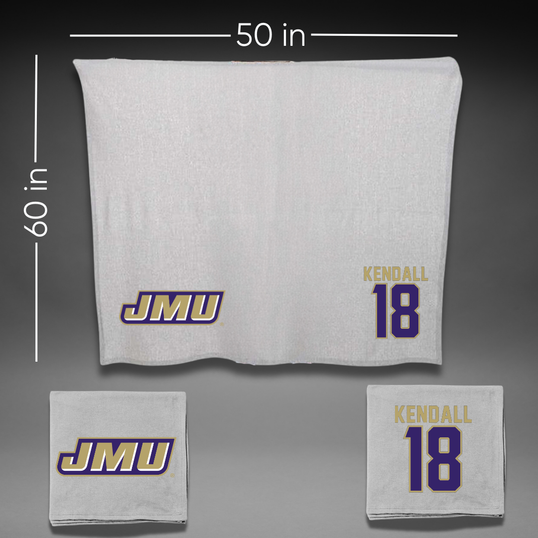 James Madison University Football Gray Blanket - #18 Blake Kendall