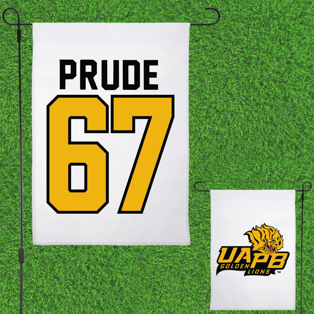 University of Arkansas-Pine Bluff Football White Garden Flag - #67 Marcus Prude