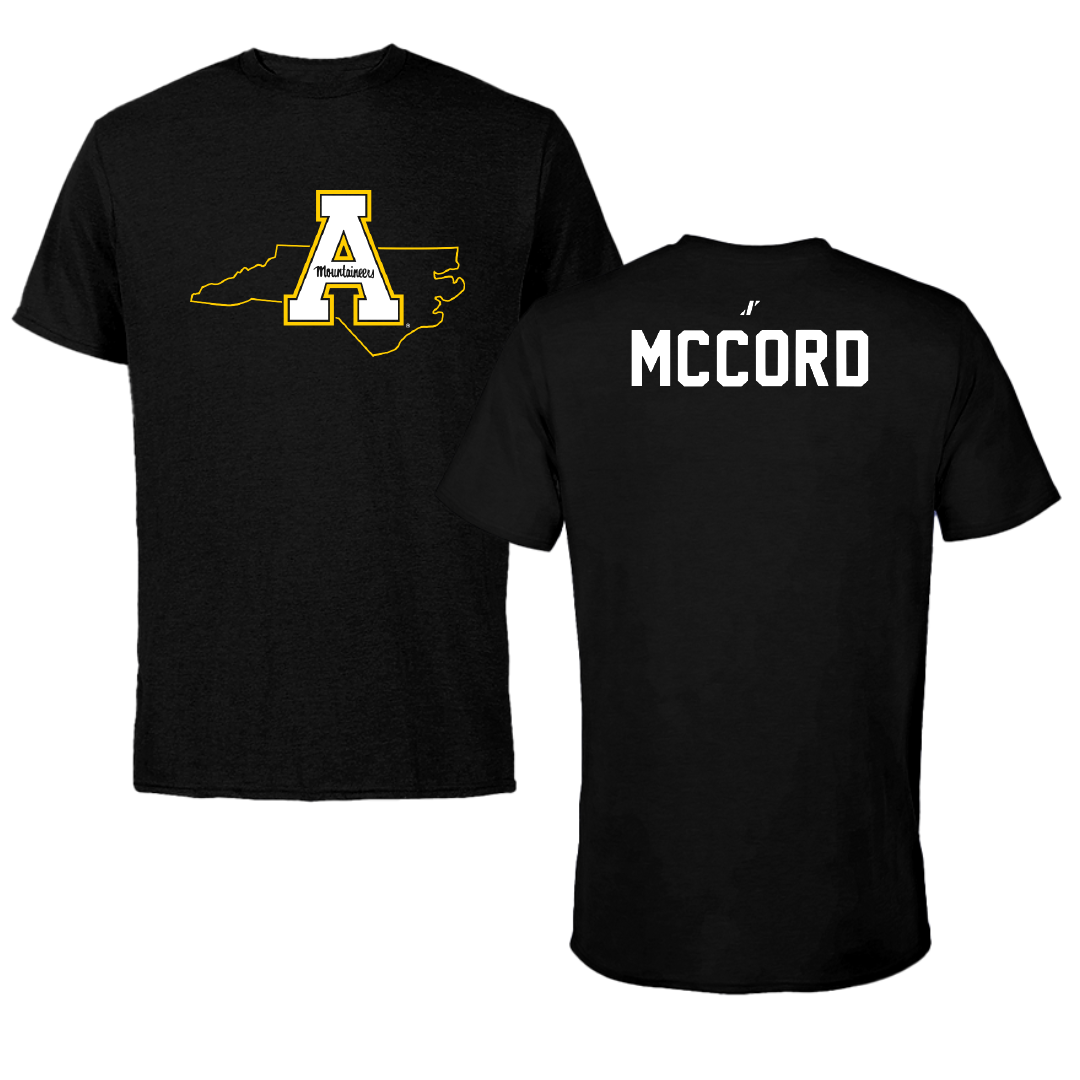 Appalachian State University TF and XC Black State Performance Tee - Mariah McCord
