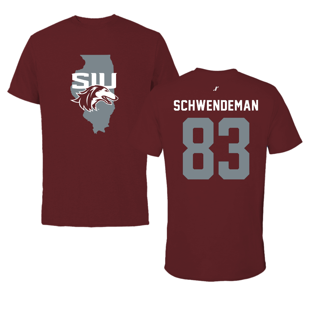 Southern Illinois University at Carbondale Football Maroon State Tee - #83 Ryan Schwendeman