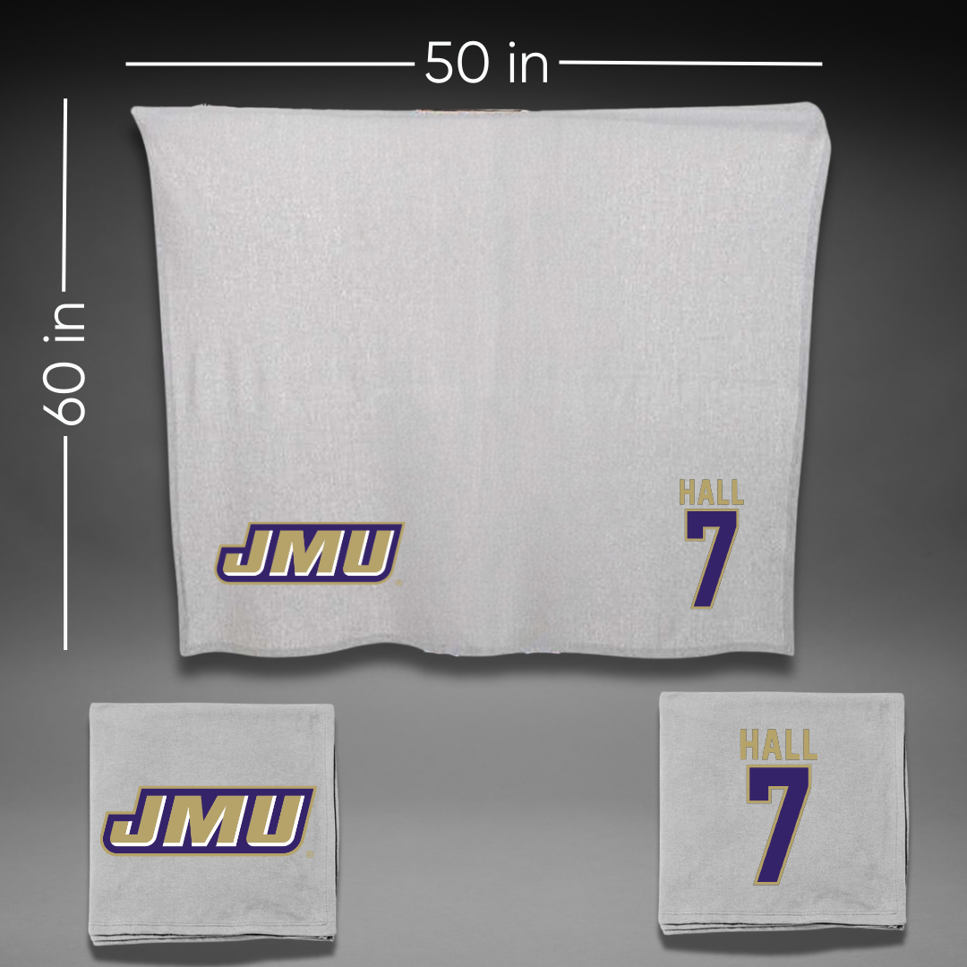 James Madison University Softball Gray Blanket - #7 Jasmine Hall