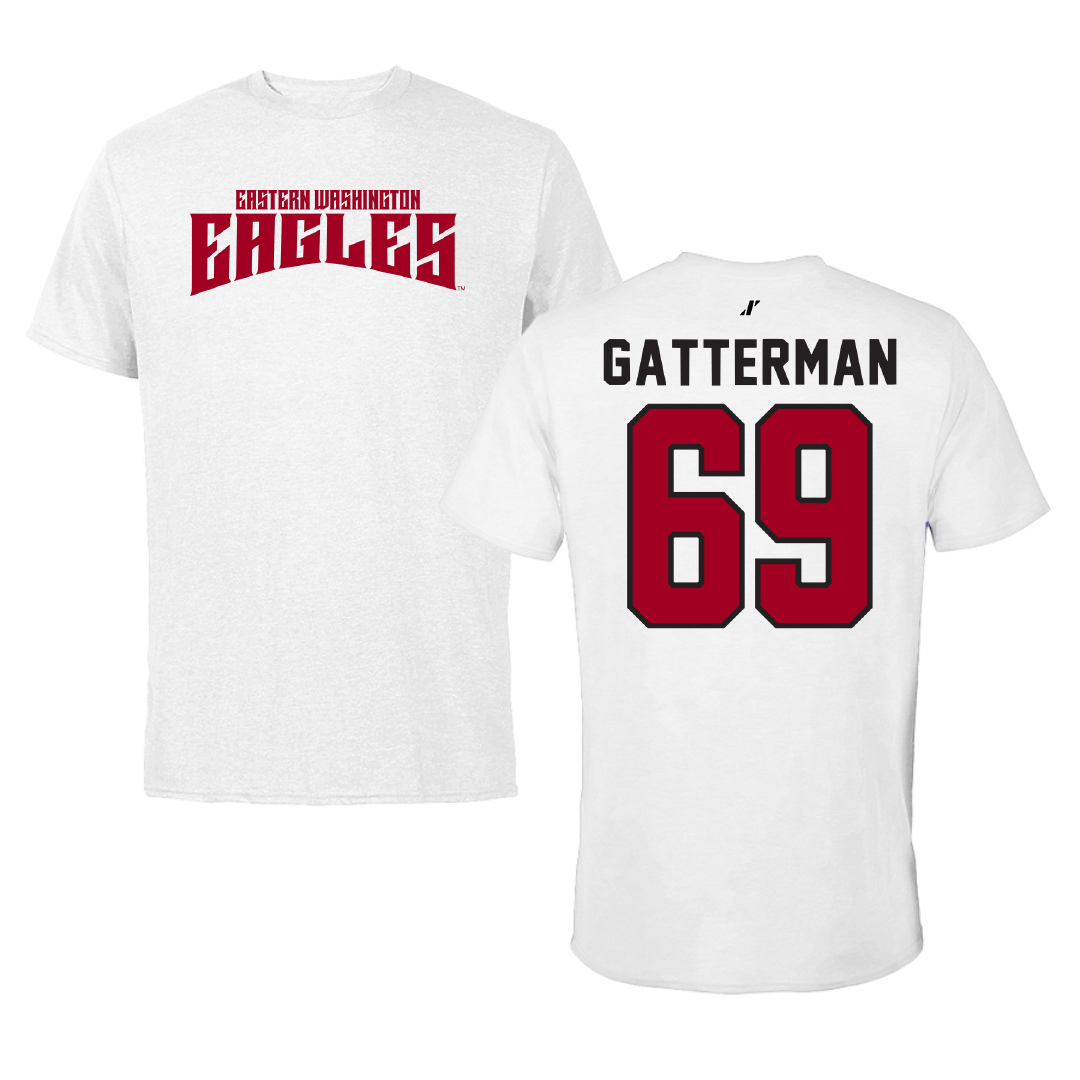 Eastern Washington University Football White Classic Performance Tee - #69 Dane Gatterman